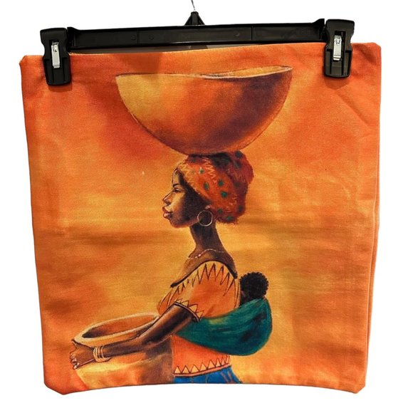 Unbranded 2 Pillowcase Covers Black Women Art African Handmade Zip Closure Decor - Picture 2 of 6